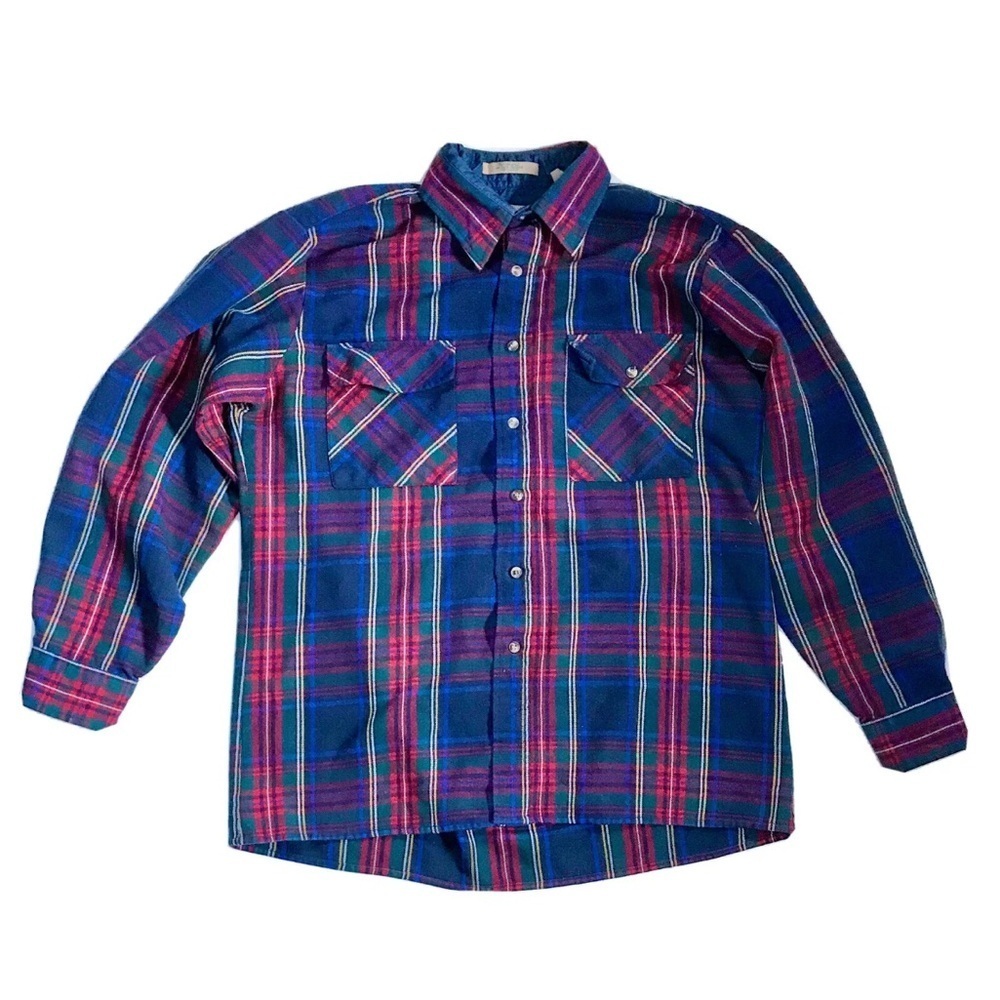 Vintage Mens Claybrooke Plaid Flannel Shirt Large Lined Grunge Farm Core Chore